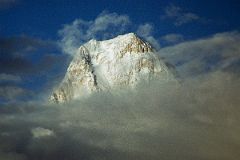 14 Gasherbrum IV Summit Peaks Out Of Clouds At Sunset From Goro II.jpg